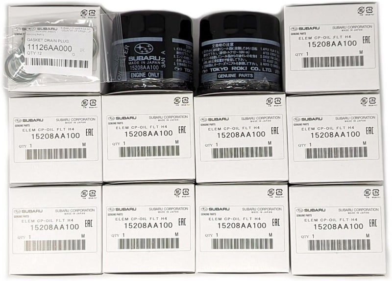 Subaru Engine Oil Filter & Crush Gasket Kit (1, 2, 3, 6, 12 pks available) 15208AA100 & 11126AA000 Genuine Legacy Outback Impreza Wrx STi Forester Baja (12 Pack) - Image 1